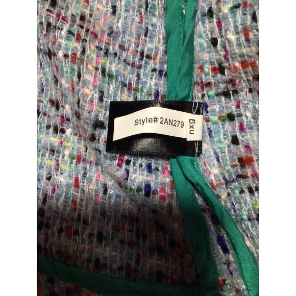 Boston Proper Womens Blazer 16 Multicolor Tweed Metallic Hook Closure Classic - Picture 8 of 11